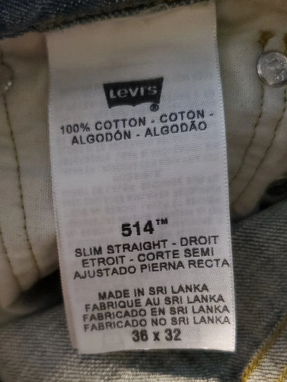 Levi's 514 Men's Slim Straight Fit Jeans Size 36x32